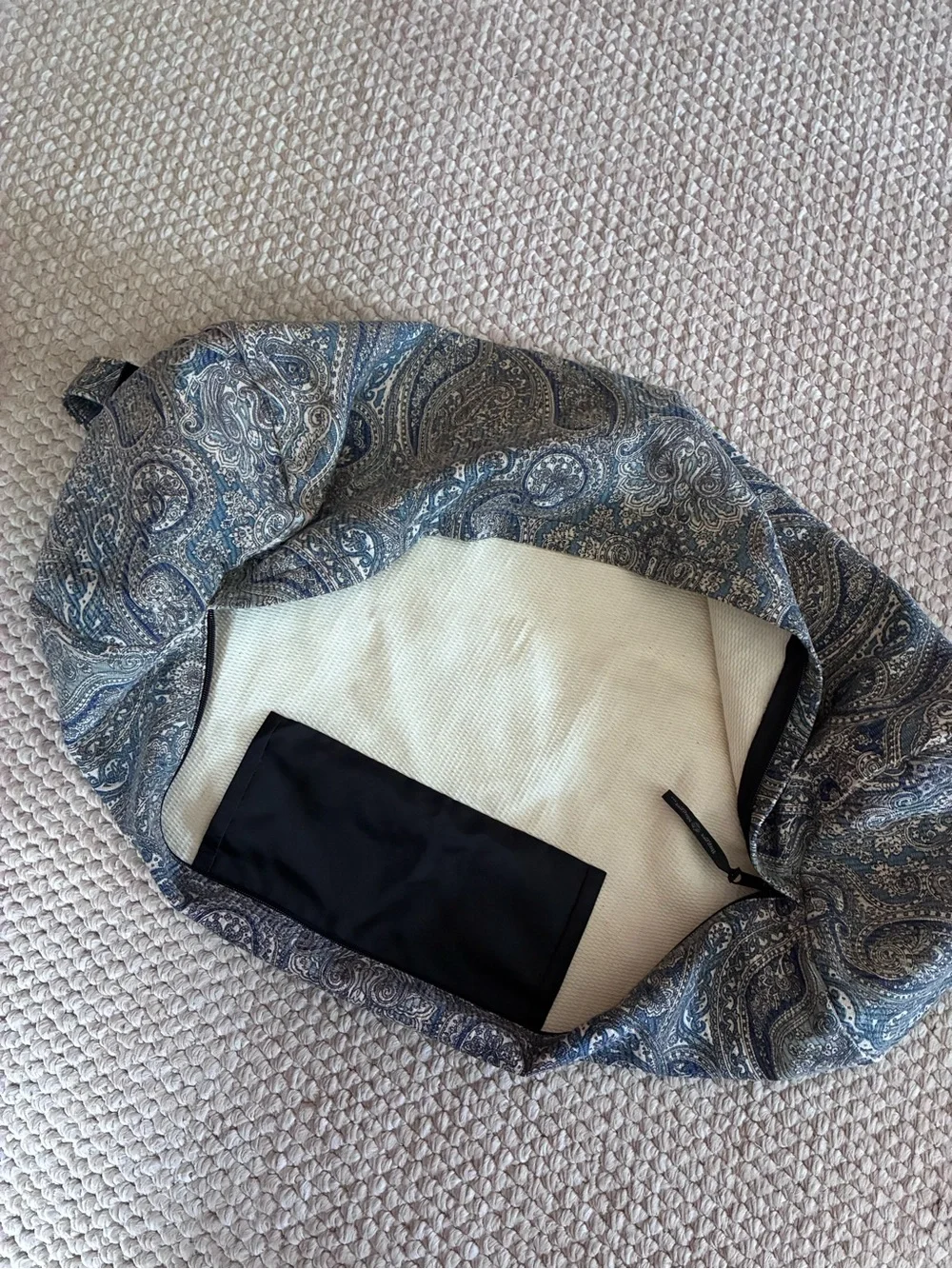 Hugger Mugger Batik Yoga Mat Bag – Blue Paisley Print